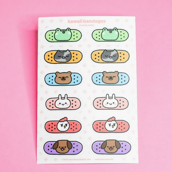 Kawaii Bandages Sticker Sheet
