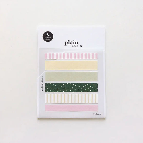 Pink + Green Masking Stickers - 3 Sheets