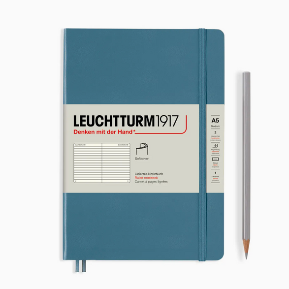 Leuchtturm Lined Notebook: Stone Blue (Softcover)