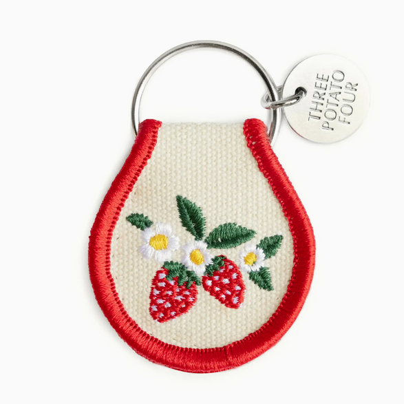Strawberry Blossom Patch Keychain