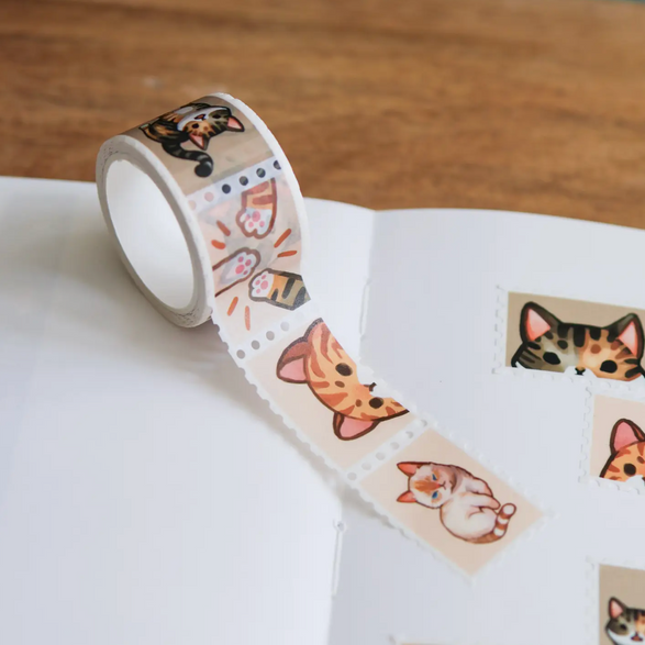 Tabby Cats Stamp Washi Tape (25mm)