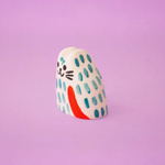 Tiny Teal Cat Ceramic Sculpture