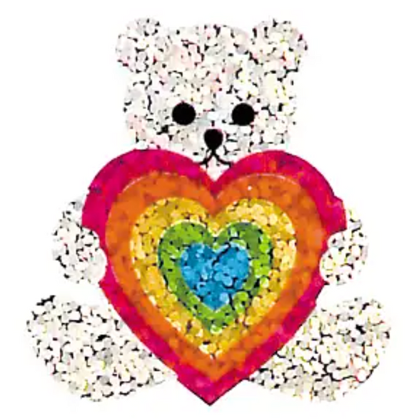 Mini Teddy with Rainbow: Sticker Tear Off Sheet (1)
