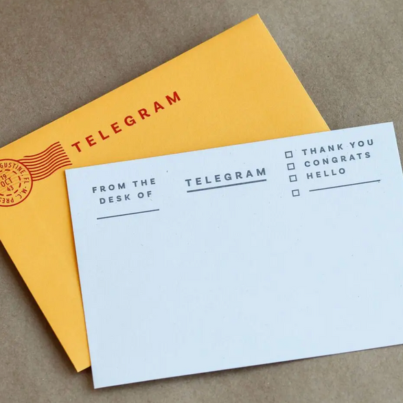 Telegram Stationery Notecard Set