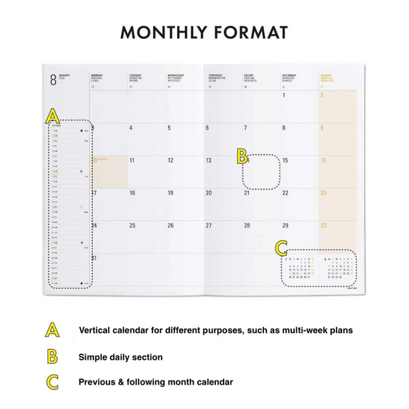 2025 Hightide Monthly Planner: Mint (B6)