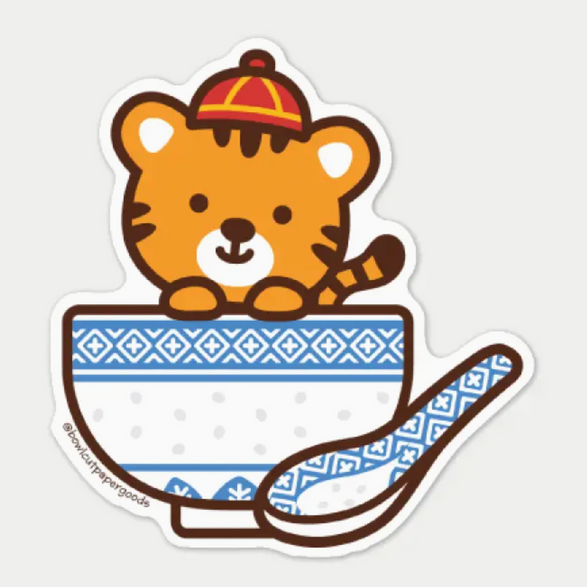 Tiger Ling Long Bowl Sticker