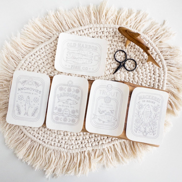 Tinned Fish Embroidery Design Pack