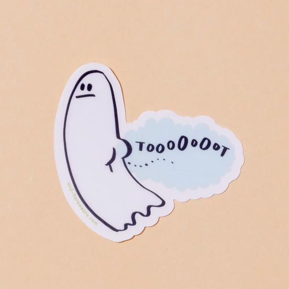 Tootin' Ghost Sticker