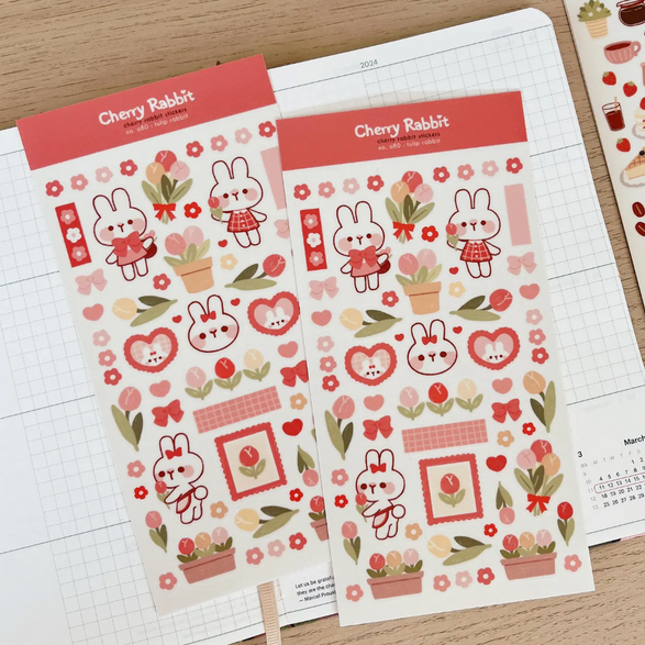 Tulip Rabbit Sticker Sheet