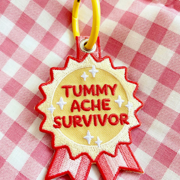 Tummy Ache Survivor Embroidered Keychain