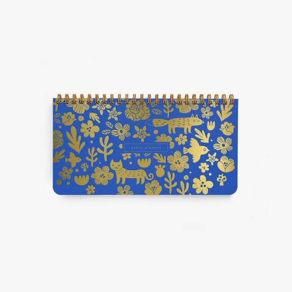 Undated Petite Weekly Planner: Blue + Gold