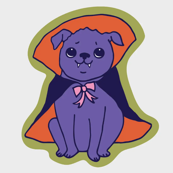 Vampire Pug Sticker