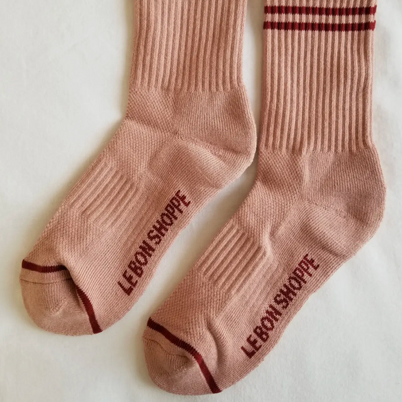 Vintage Pink Boyfriend Socks