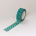 Blue + Green Checkerboard Washi Tape (15mm)