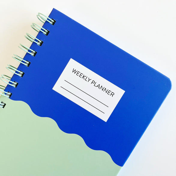 Blue + Mint Wavy Undated Weekly Planner