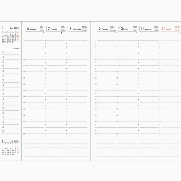 2026 Weekly Colors Planner - Purple
