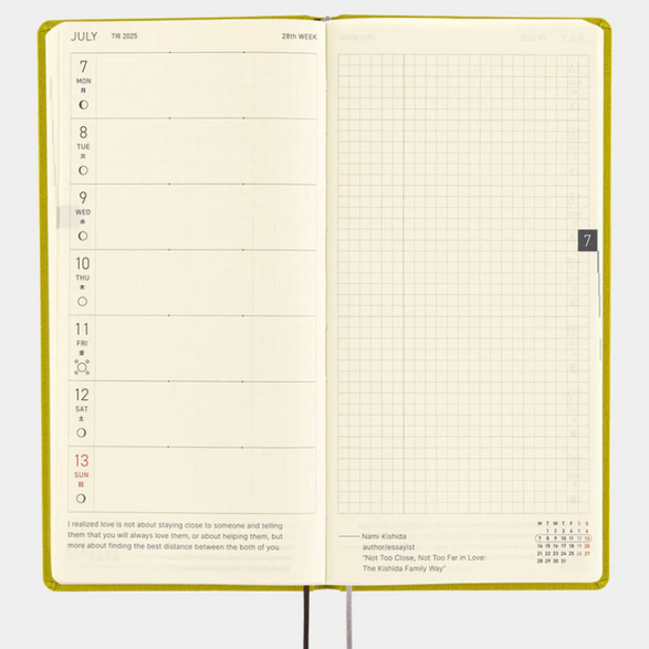 2025 Hobonichi Weekly Planner: Pistachio