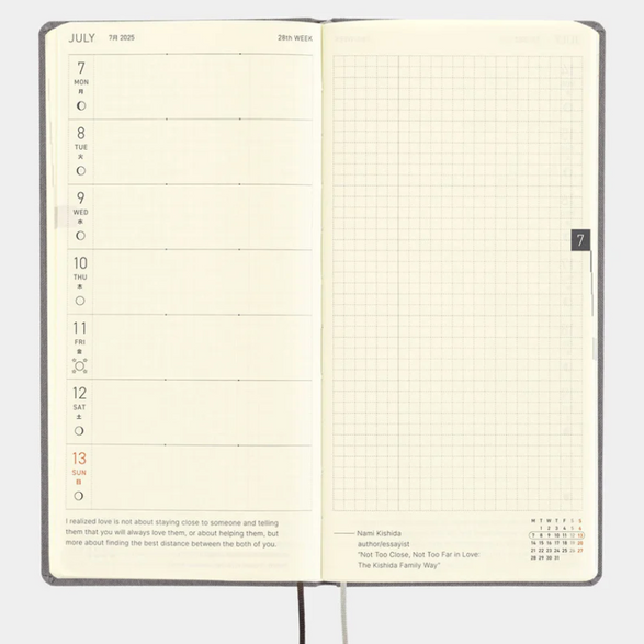 2025 Hobonichi Weekly Planner: Smoke Gray