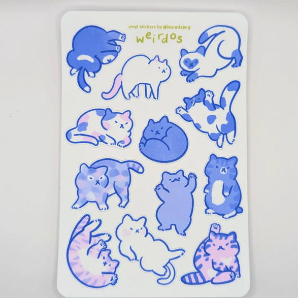 Cat Weirdos Sticker Sheet