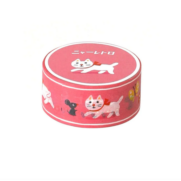 White Cat Retro Washi Tape