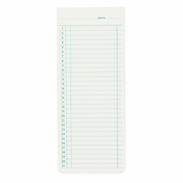 White Monthly Sticky Memo Pad