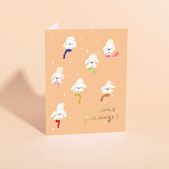 White Poodle Season's Greetings