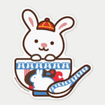 White Rabbit Candy Bowl Sticker
