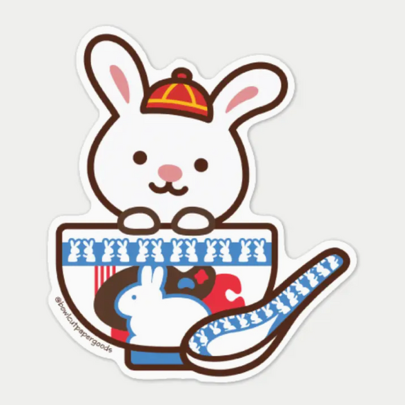 White Rabbit Candy Bowl Sticker