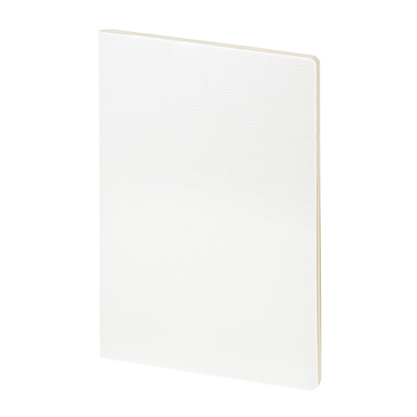Lined Vegan Leather Notebook: White (A5)