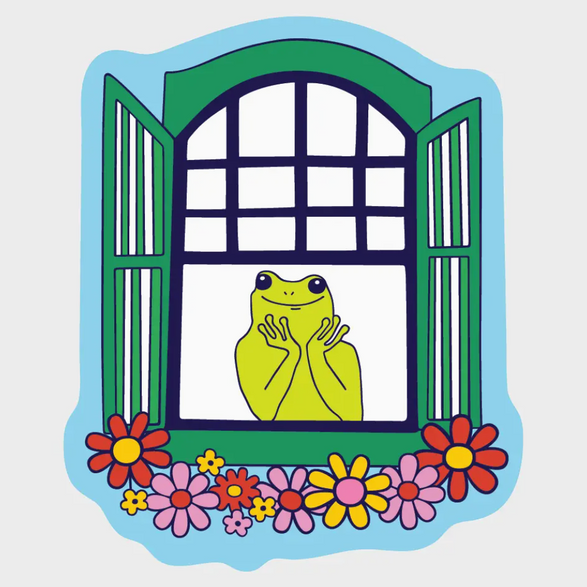 Window Frog Sticker