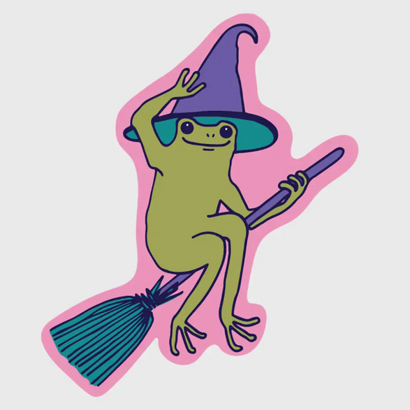 Froggy Witch Sticker