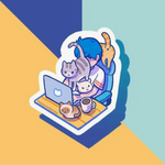 Working from Home with Cats Sticker