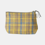 Small Linen Pouch: Yellow Plaid