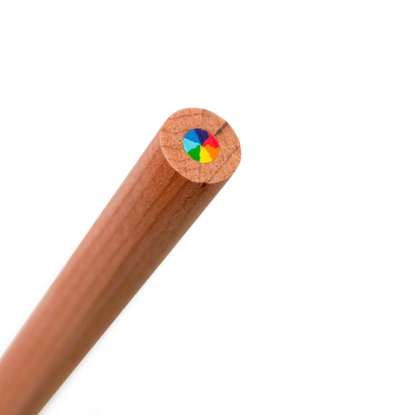 Black Wooden Rainbow Colored Pencils 7 Color In 1 Art Supplies
