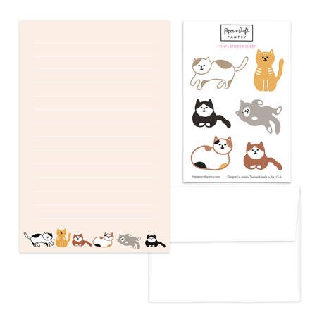 Midori Letter Set - Collage Cat