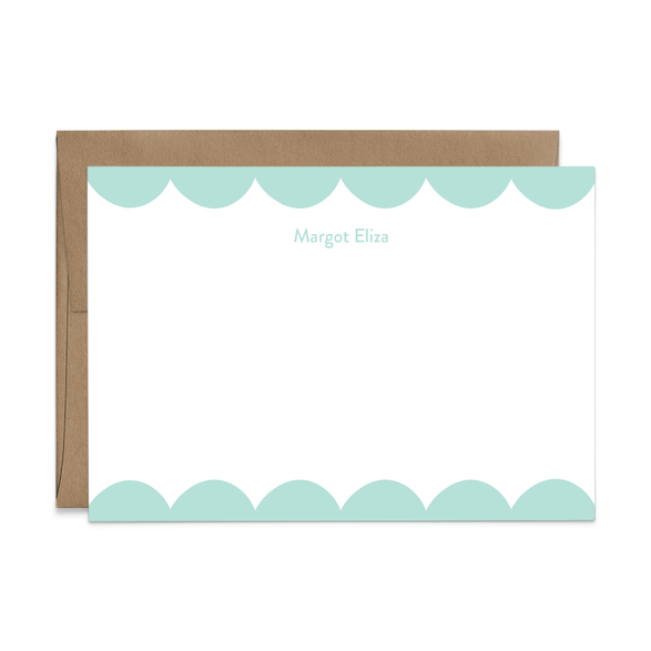 Custom Stationery: Scallop Border - 14 Color Options