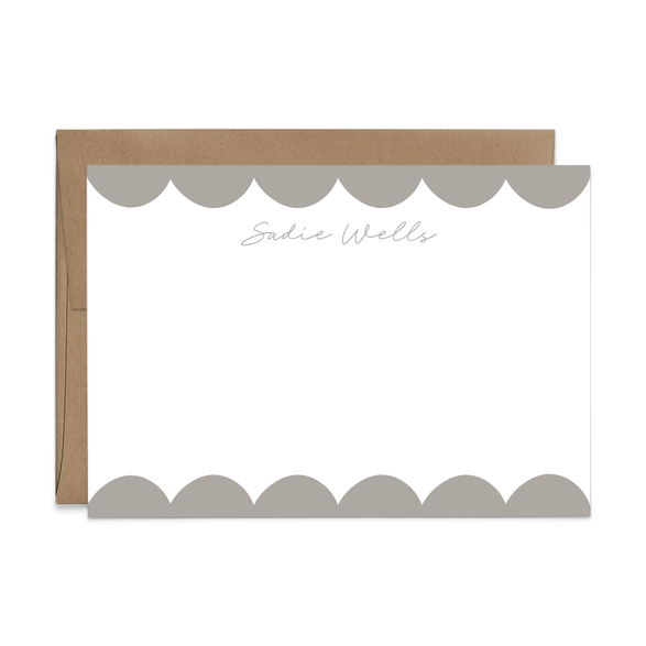 Custom Stationery: Scallop Border - 14 Color Options