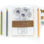 Flowers - Coloring Postcards Set of 5