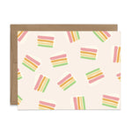 Rainbow Cake on Blush Greeting Card