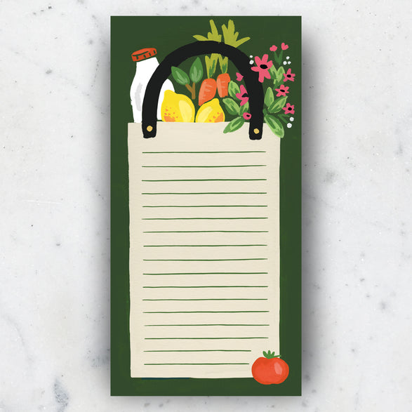 Grocery Bag Market List Notepad