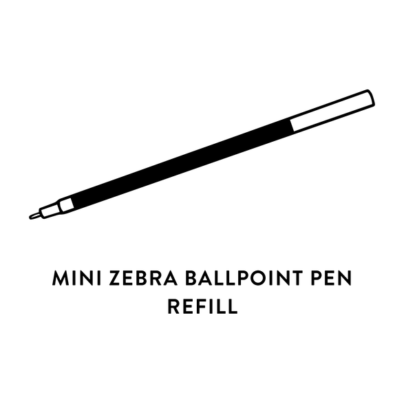 An image of a graphic for a mini zebra ballpoint pen refill