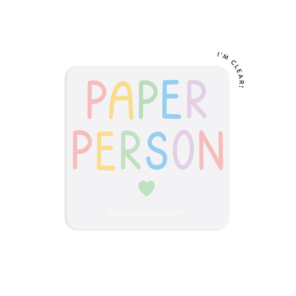 Paper Person Clear Vinyl Sticker