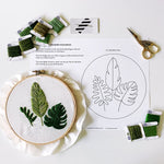 Embroidery Tropical Leaves + Foliage Pattern: Digital PDF File