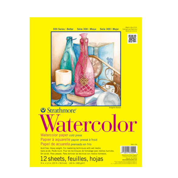 Watercolor Paper Pad: 9x12 - 12 sheets
