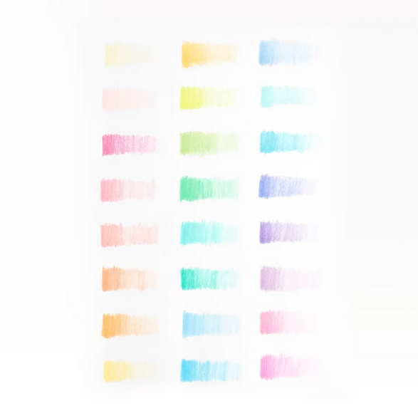 Pastel Hues Colored Pencils - Set of 24