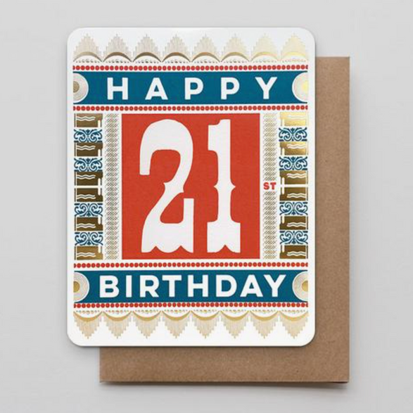 Happy 21st Birthday - Gold Foil
