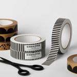Black and White Stripes Recyclable Paper Tape