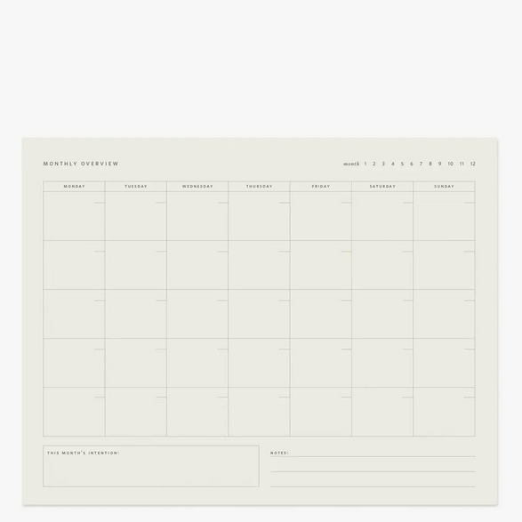 Monthly Overview Minimal Notepad