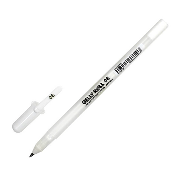 White Gelly Roll Classic Pen - 3 size options