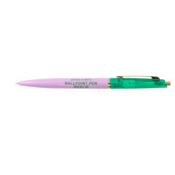 Purple and Green Colorblock Days Ballpoint Pen